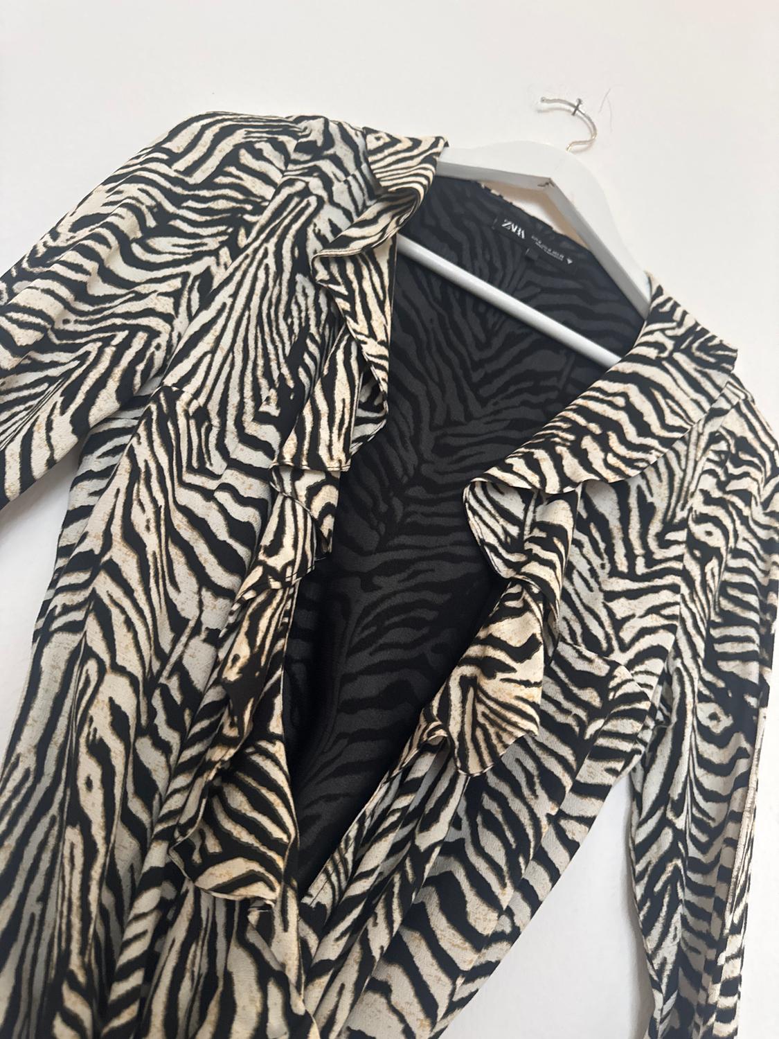 RUFFLED ANIMAL PRINT DRESS - Image 3