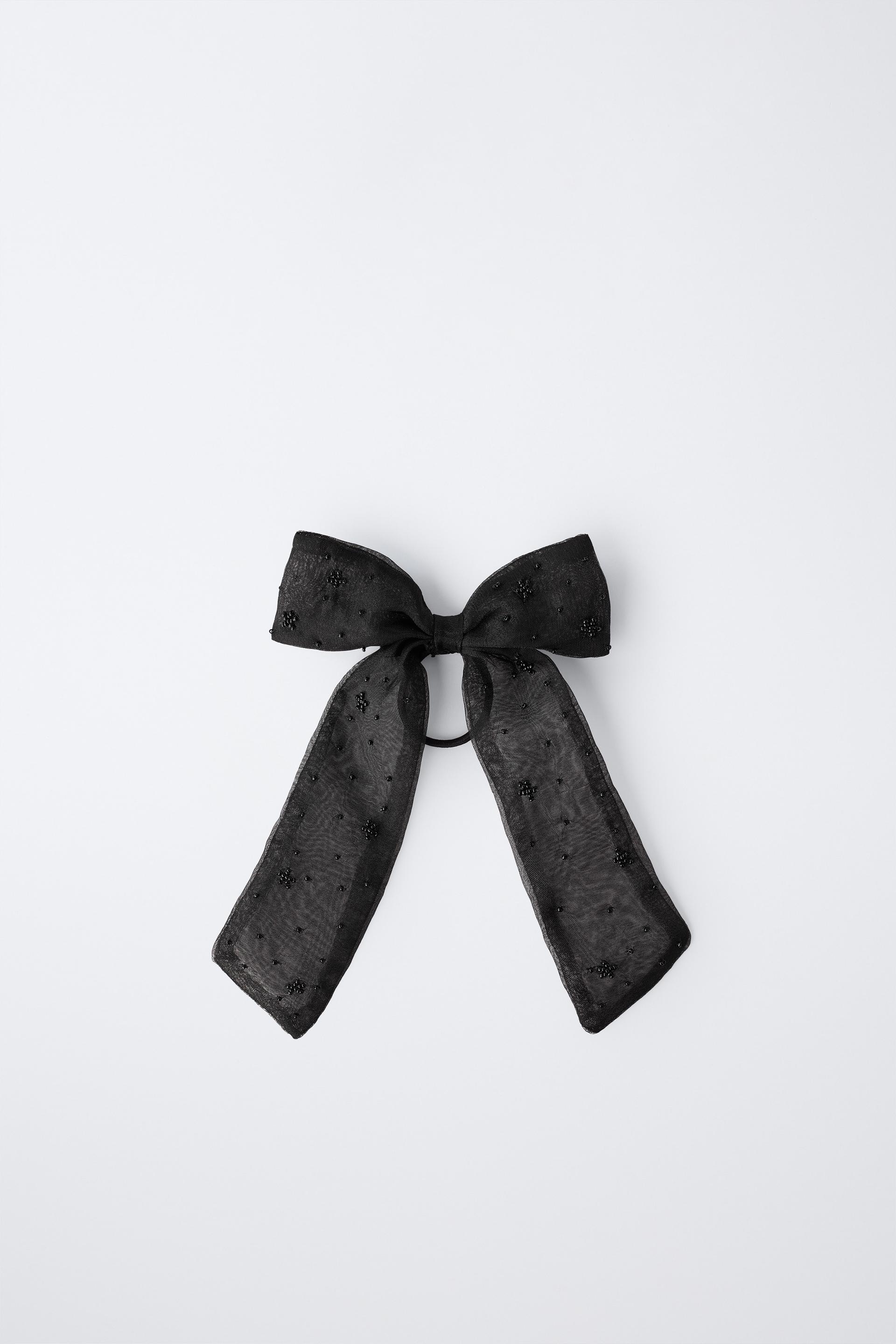 Organza Bow And Bead Scrunchie Clip