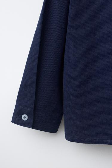 ZARA TIMELESS - CHEMISE À CARREAUX AVEC COTON ET LIN - Indigo de Zara - Image 6