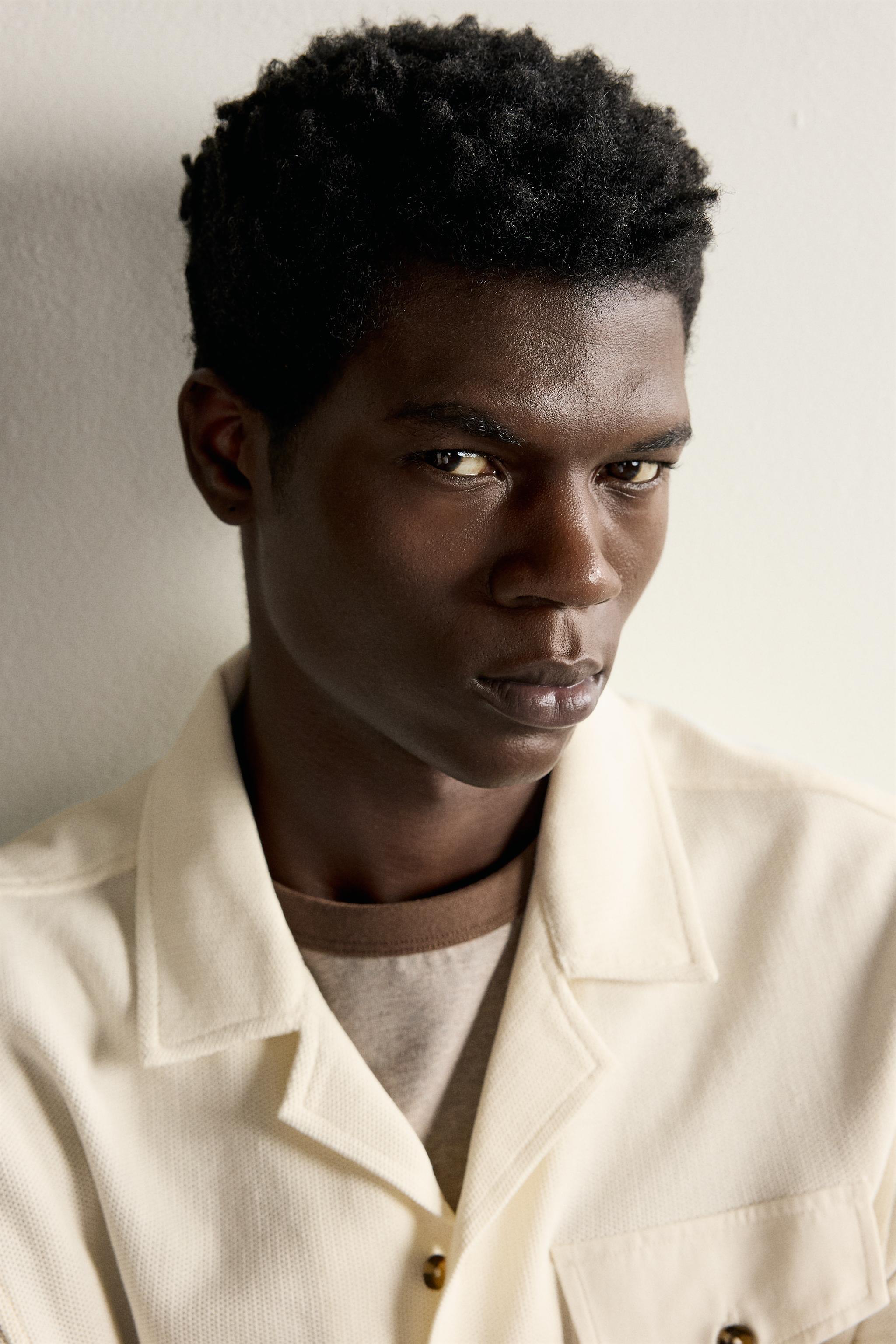 Мужские рубашки Zara CONTRAST POCKET PIQUE SHIRT — фото 6