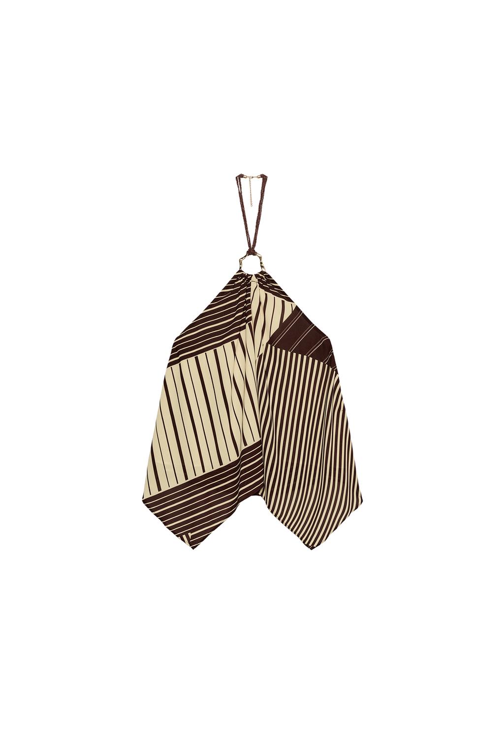 BEADED PRINT HALTER TOP - image 3