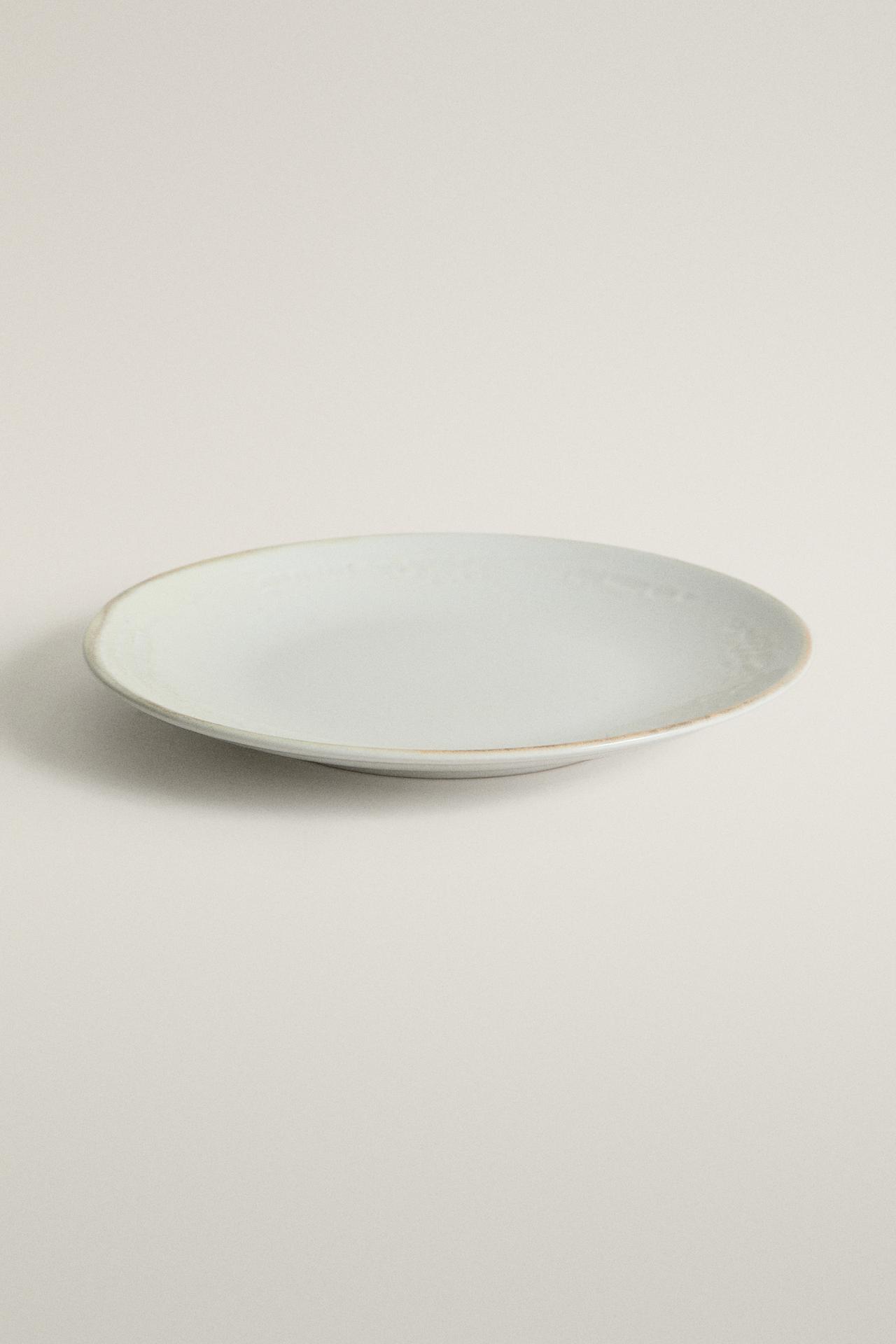 STONEWARE DESSERT PLATE — Ecru