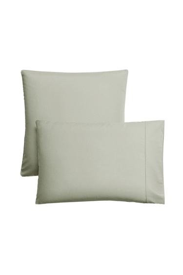 SATEEN PILLOWCASE WITH TRIM (300 THREAD COUNT) - Light blue by Zara
