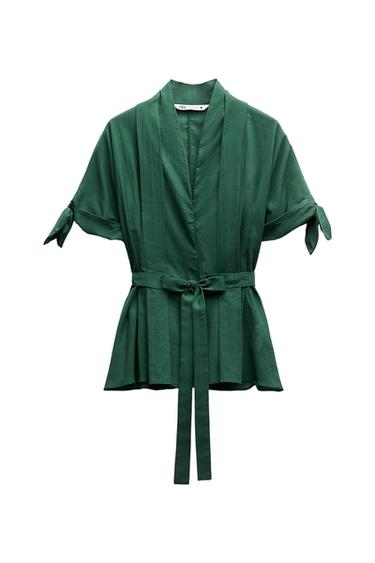 BELTED PLEATED SHIRT ZW COLLECTION