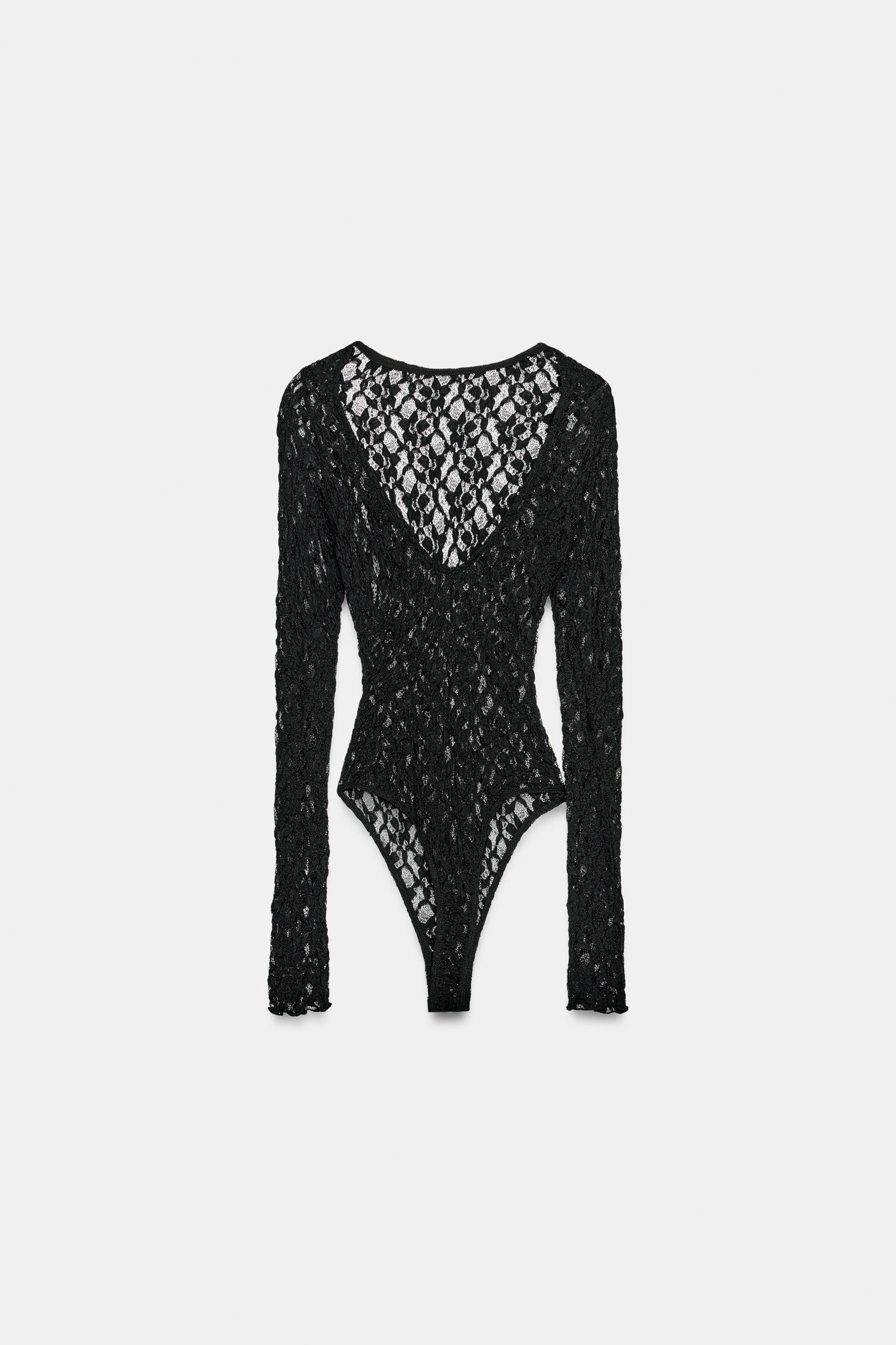 OPEN BACK LACE BODYSUIT - Black | ZARA South Africa
