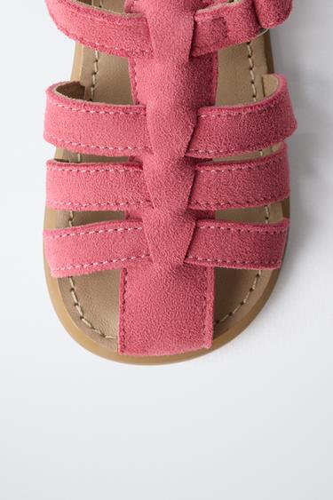 SANDALES STYLE PLAGE EN CUIR - Rose de Zara - Image 3