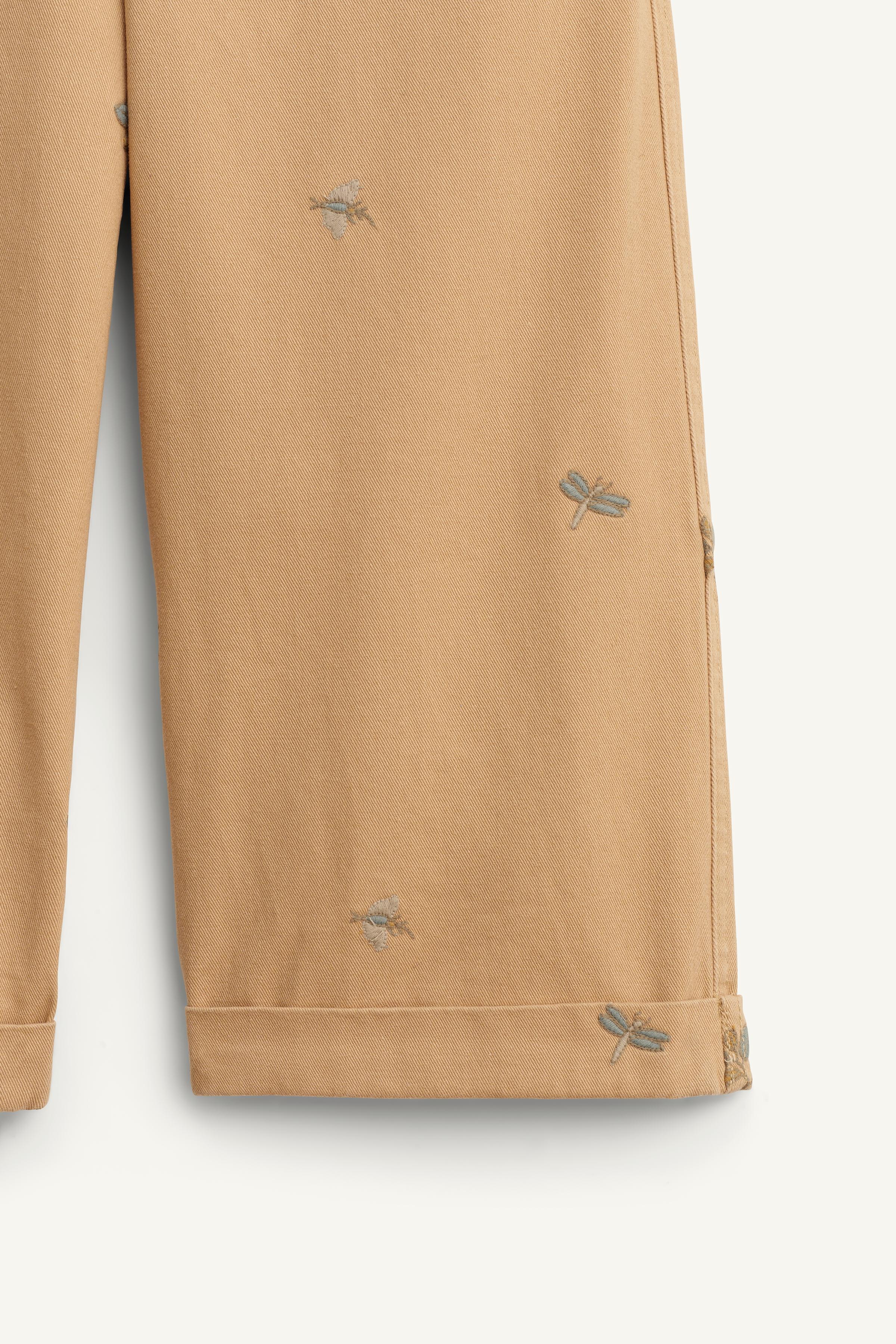 LIMITED EDITION EMBROIDERED INSECT STRAIGHT-LEG PANTS
