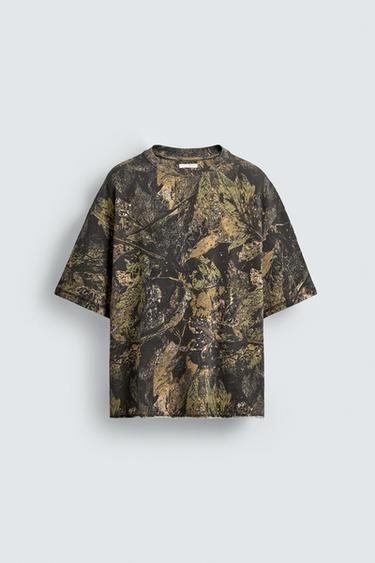 SUDADERA ESTAMPADO ÁRBOLES - Khaki claro de Zara