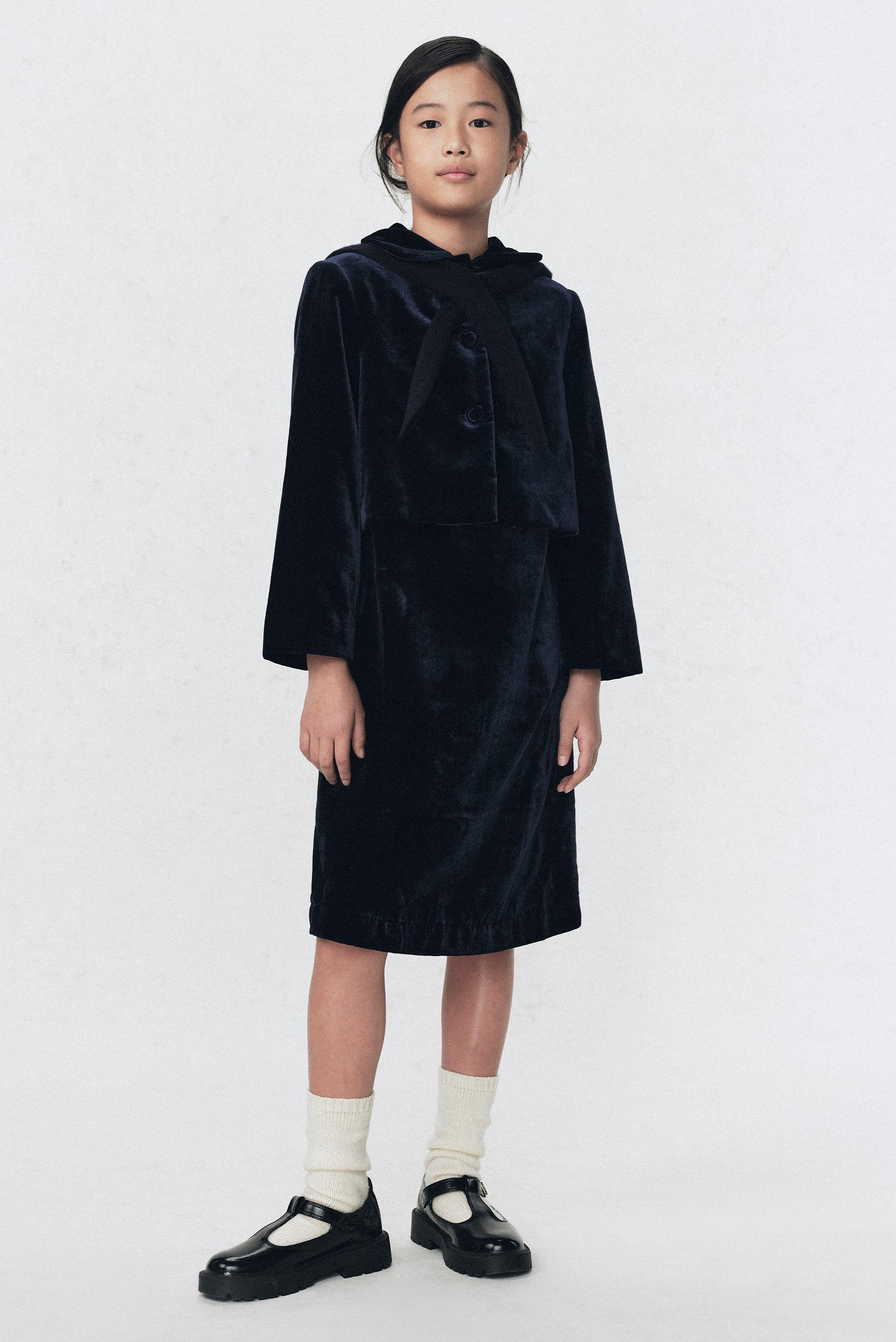 着倒れ方丈記 ベルベットワンピース SOSHIOTSUKI x ZARA - ダークネイビーブルー