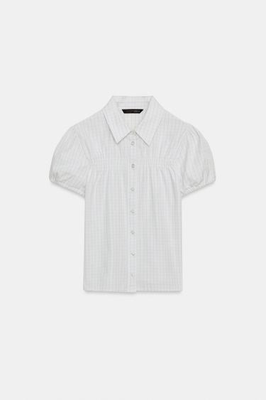 チェック柄ポプリンシャツグリーン/エクリュZaraのチェック柄ポプリンシャツ - グリーン/エクリュ