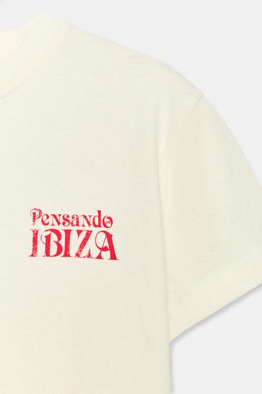 T-SHIRT RUSTIQUE À INSCRIPTION - Blanc cassé de Zara - Image 5