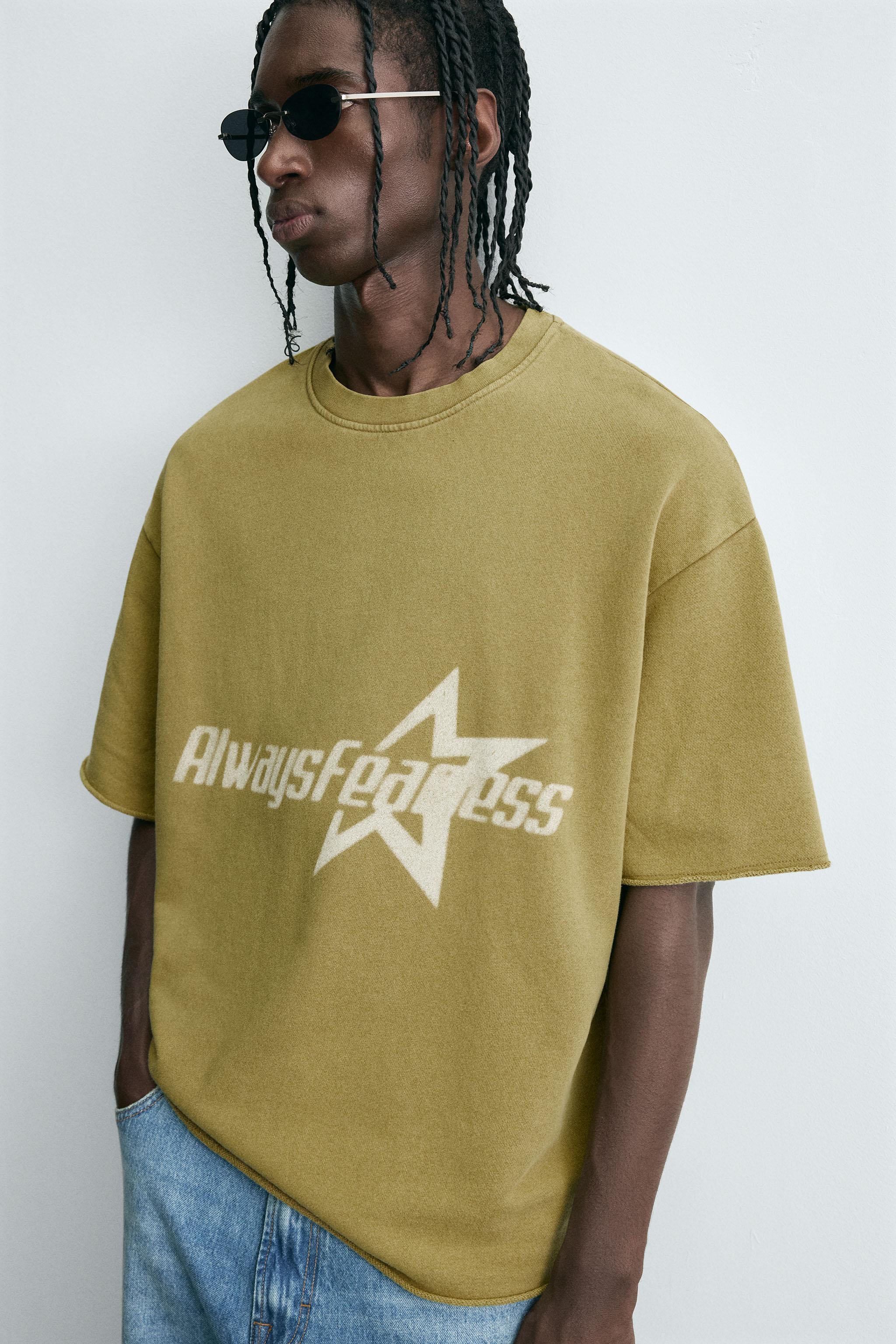 SWEAT DÉLAVÉ TEXTE IMPRIMÉ