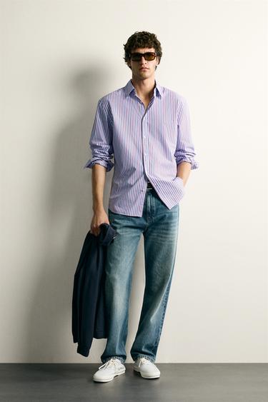 CONTRAST STRIPE REGULAR FIT SHIRT - Stripes by Zara - Image 0