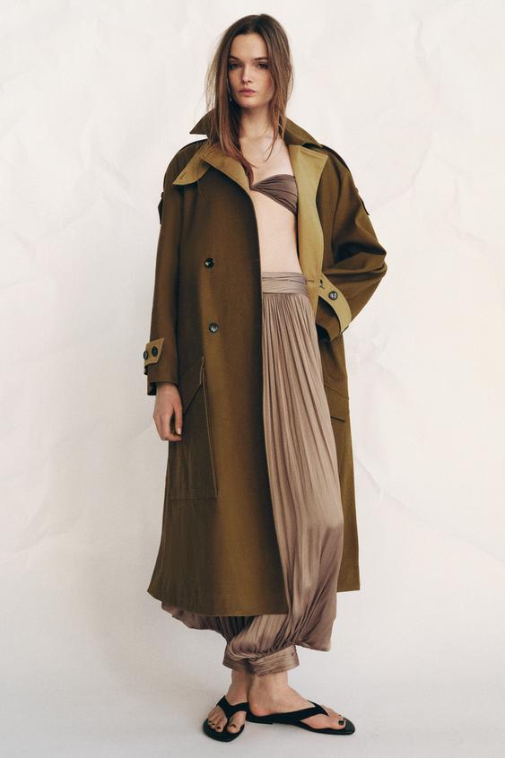 ZW COLLECTION COMBINED LONG TRENCH COAT