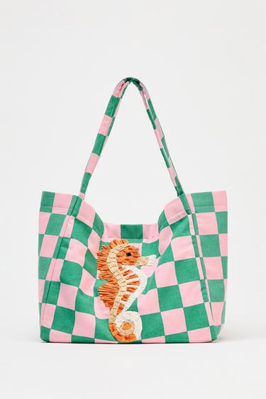 Zara GRAPHIC WOVEN SHOPPER - Multi-color