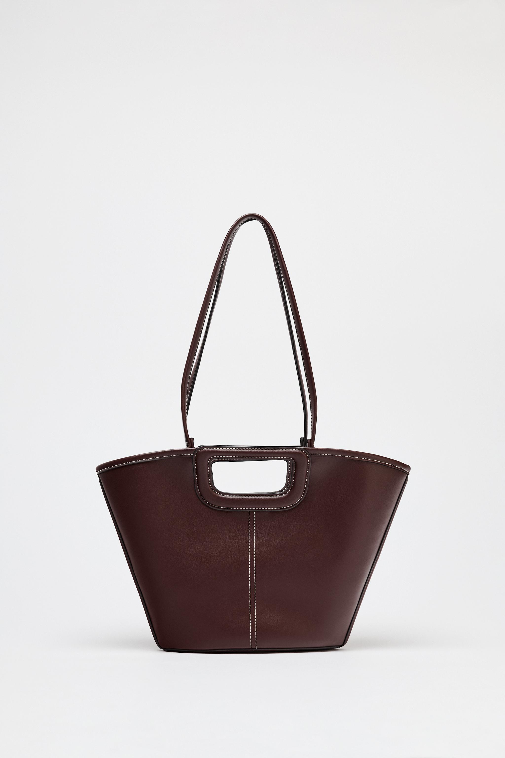 サイドストライプディテールバッグ - チョコレート | ZARA Japan