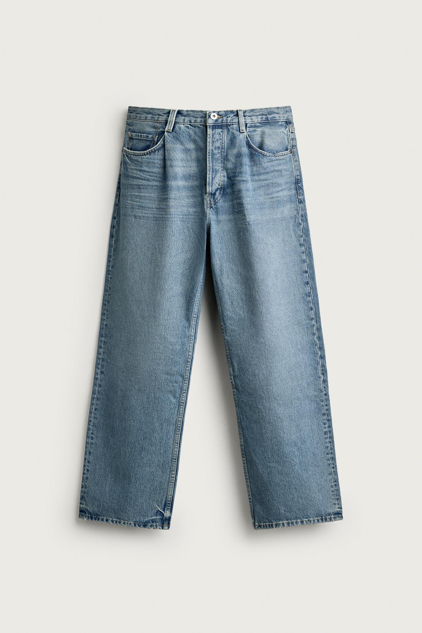 Мужские джинсы Zara Loose Fit, цвет: Синий — фото 7