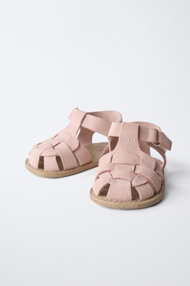 SANDALES STYLE PLAGE EN CUIR - Rose de Zara - Image 2