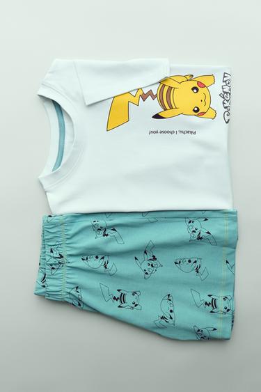 6-14 YEARS/ PIKACHU POKÉMON ™ T-SHIRT AND BERMUDA PYJAMAS - Blue green by Zara