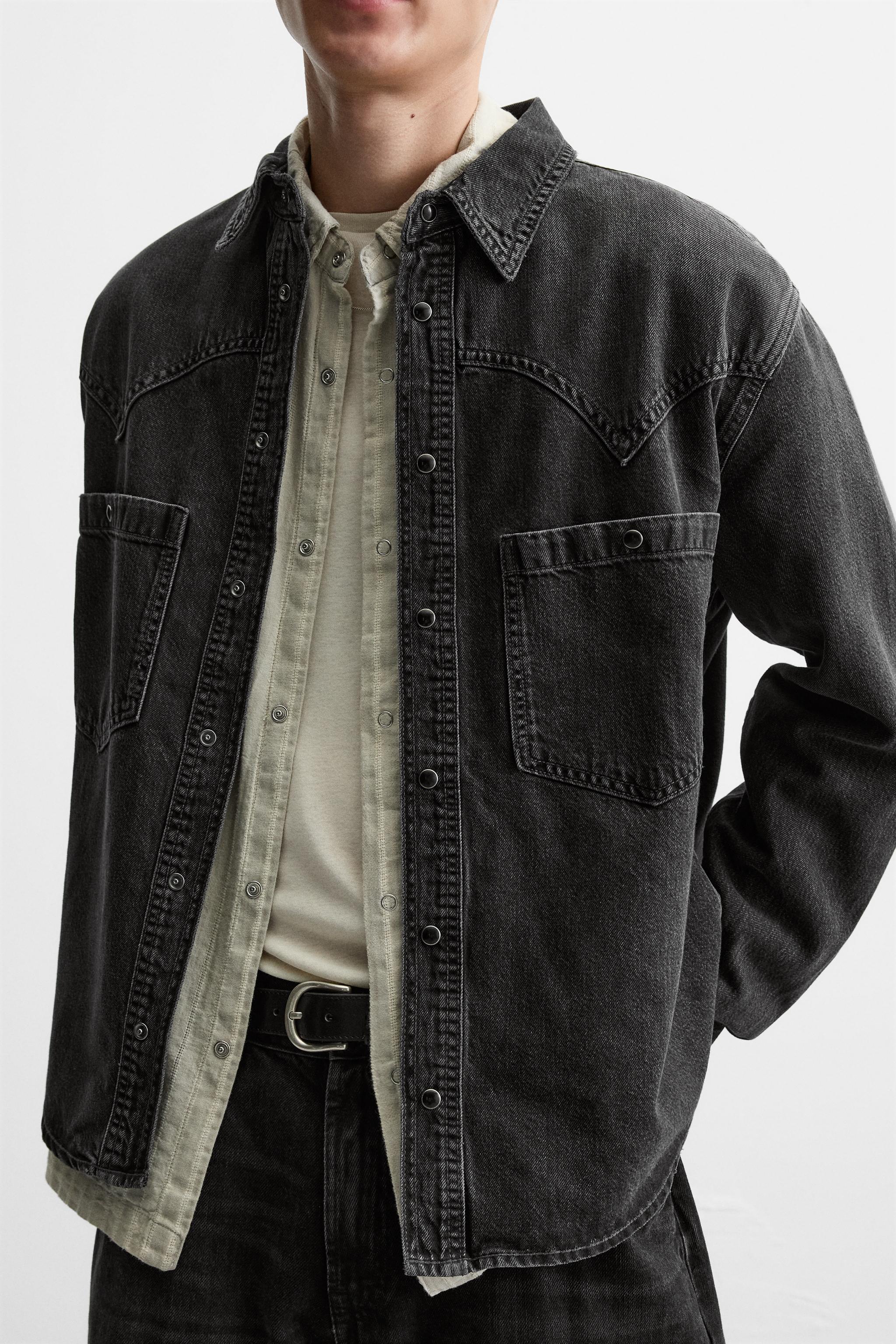 ★ドイツ発*ZARA*新作*ウエスタンデニムシャツ/LT★ ウエスタンデニムシャツ - ブルー/グリーン | ZARA Japan / 日本