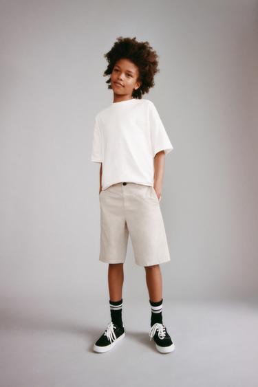 Zara BASIC CHINO SHORTS - Light beige - Image 0