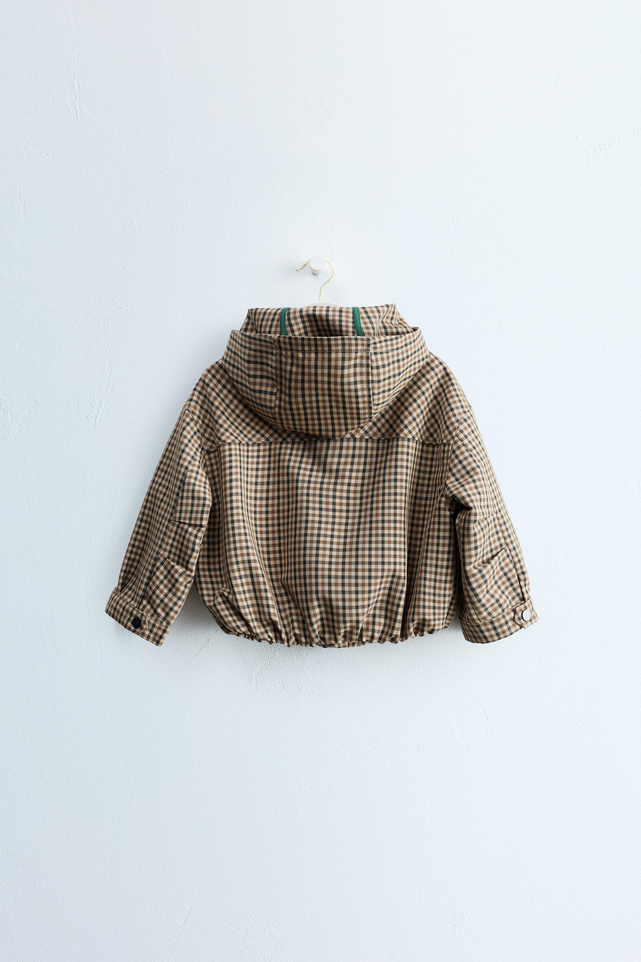 ZARA TIMELESS - CHECK PRINT HOODIE JACKET