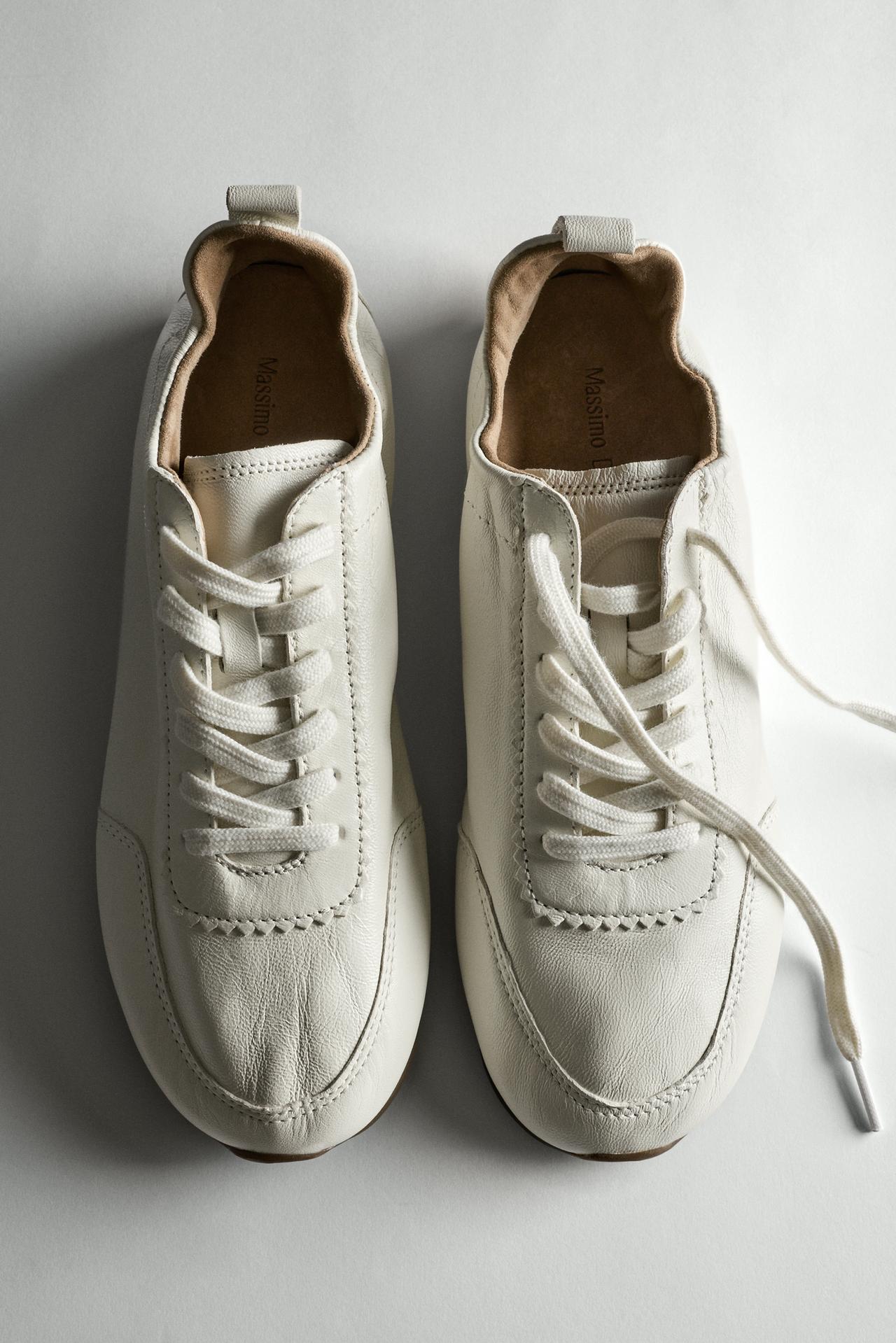 Soft leather trainers — White