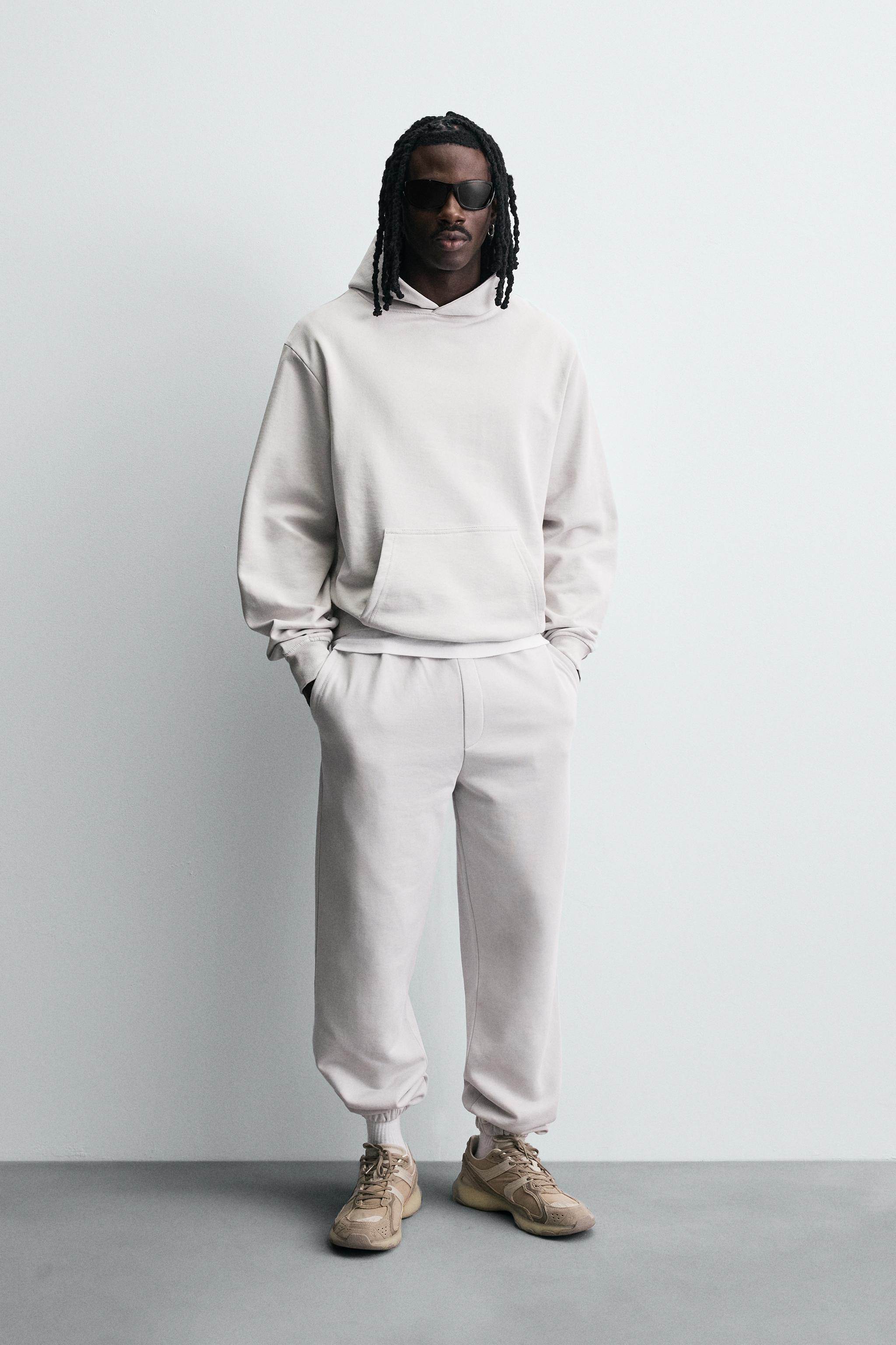 スペイン発送 ZARA ストレートパンツ クリアグレー 上品シンプル ZARA】ストレートレッグプラッシュジャージー地パンツ3199/634