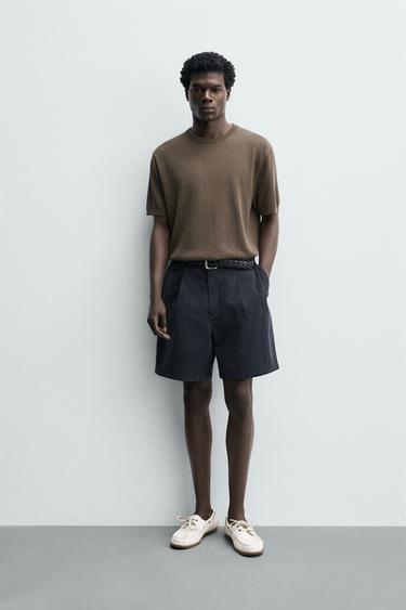 Zara KNIT REGULAR FIT T-SHIRT - Mid-green - Image 0
