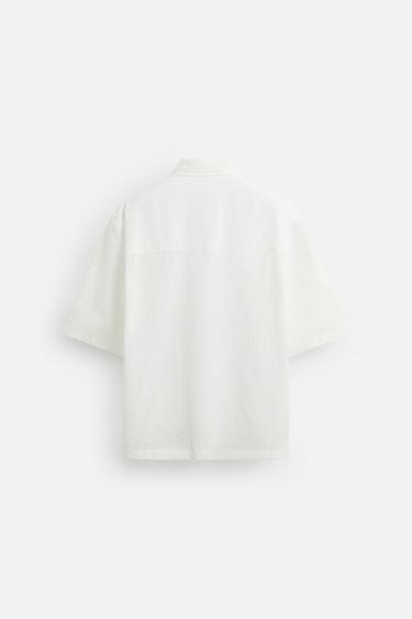 CHEMISE RELAXED FIT TEXTURÉE - Blanc de Zara - Image 9