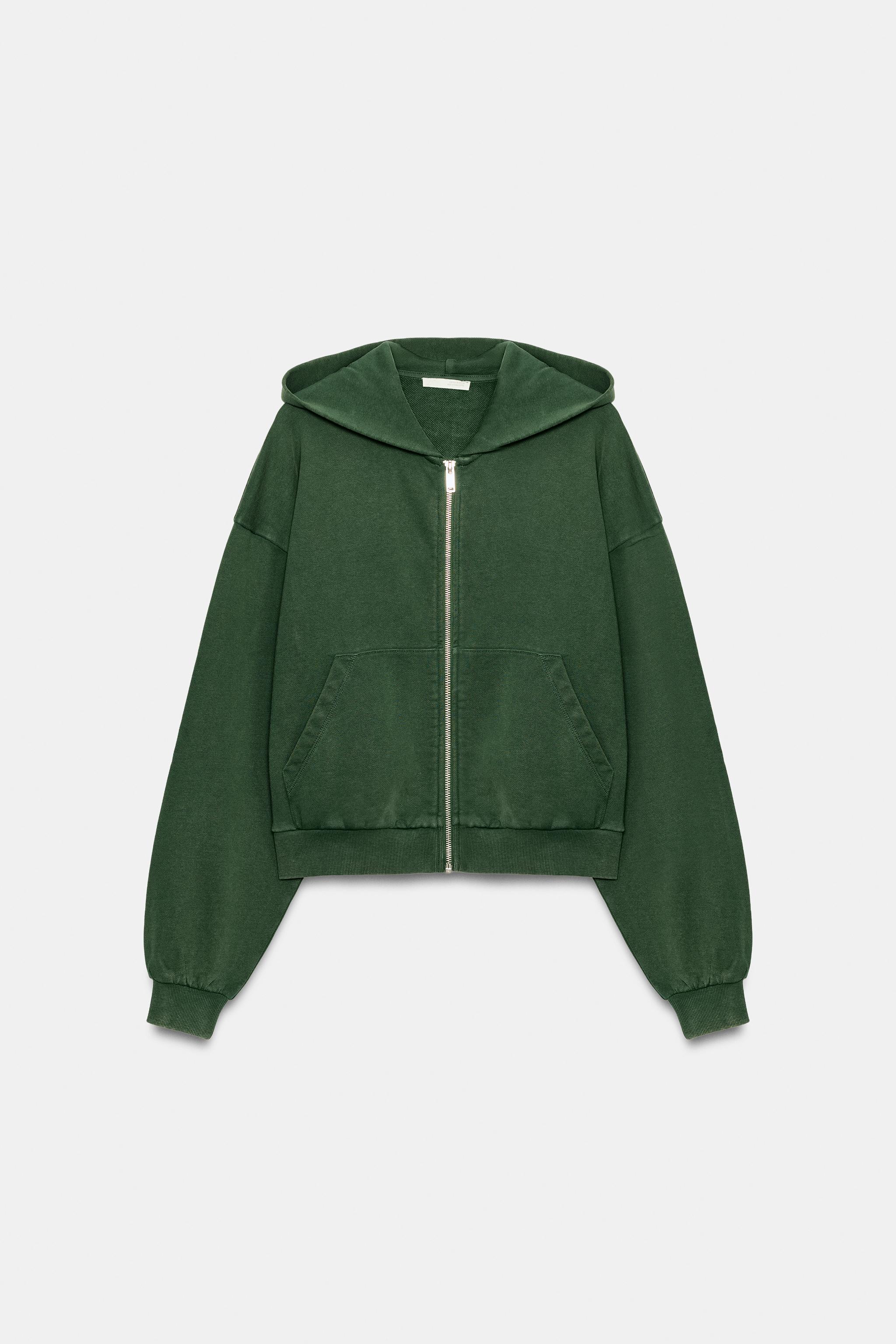 WASHED ZIP-UP HOODIE