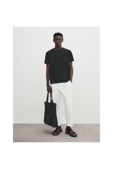 Zara 100% mercerised cotton T-shirt - Black
