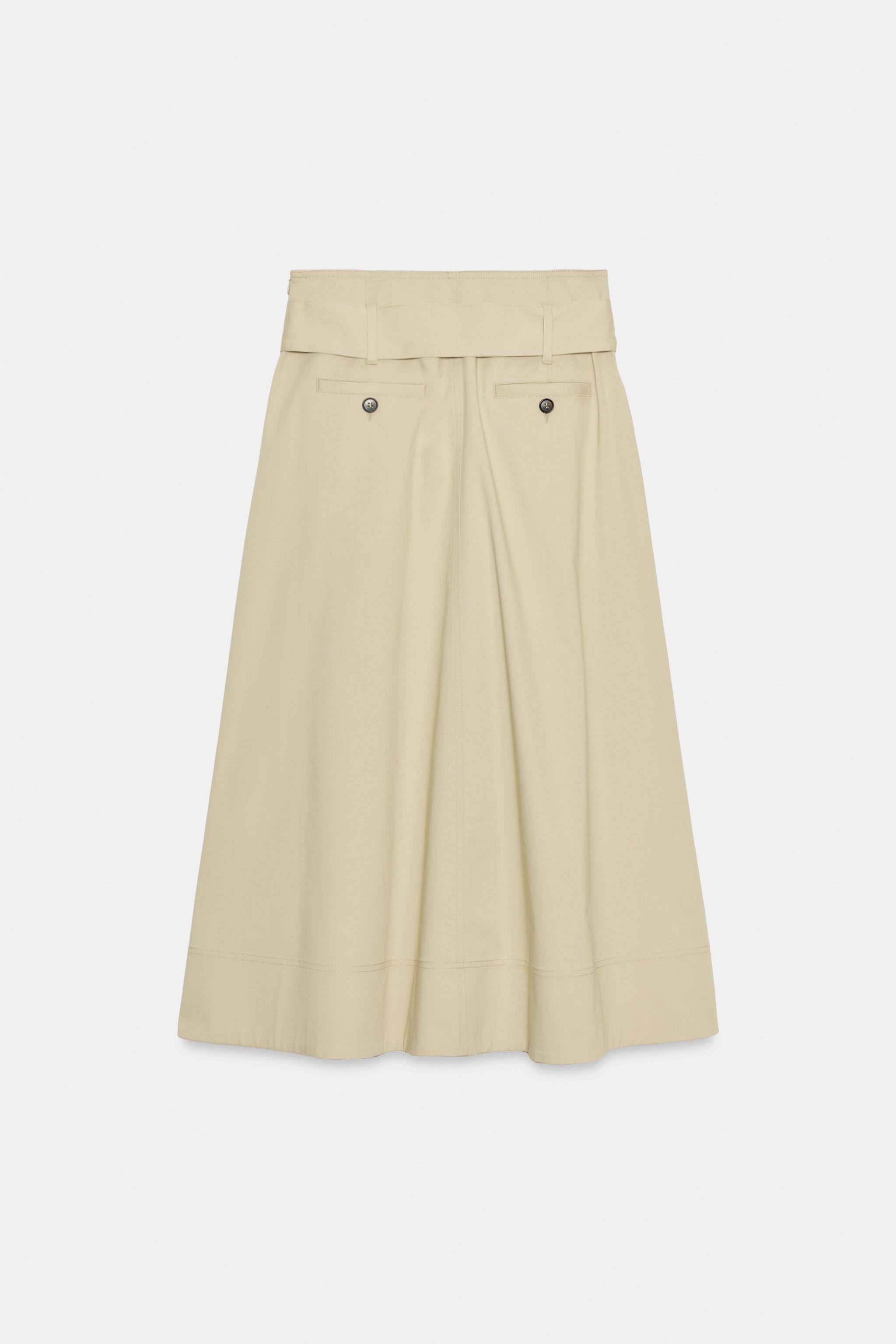 ZW COLLECTION BELTED MIDI SKIRT - Light camel | ZARA United States