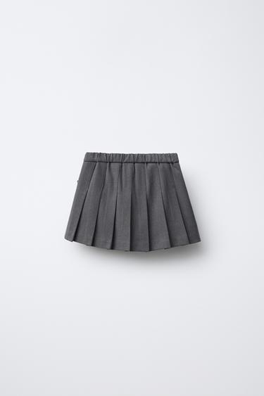 JUPE-SHORT PLIS PLATS LACETS - Gris chiné de Zara - Image 1