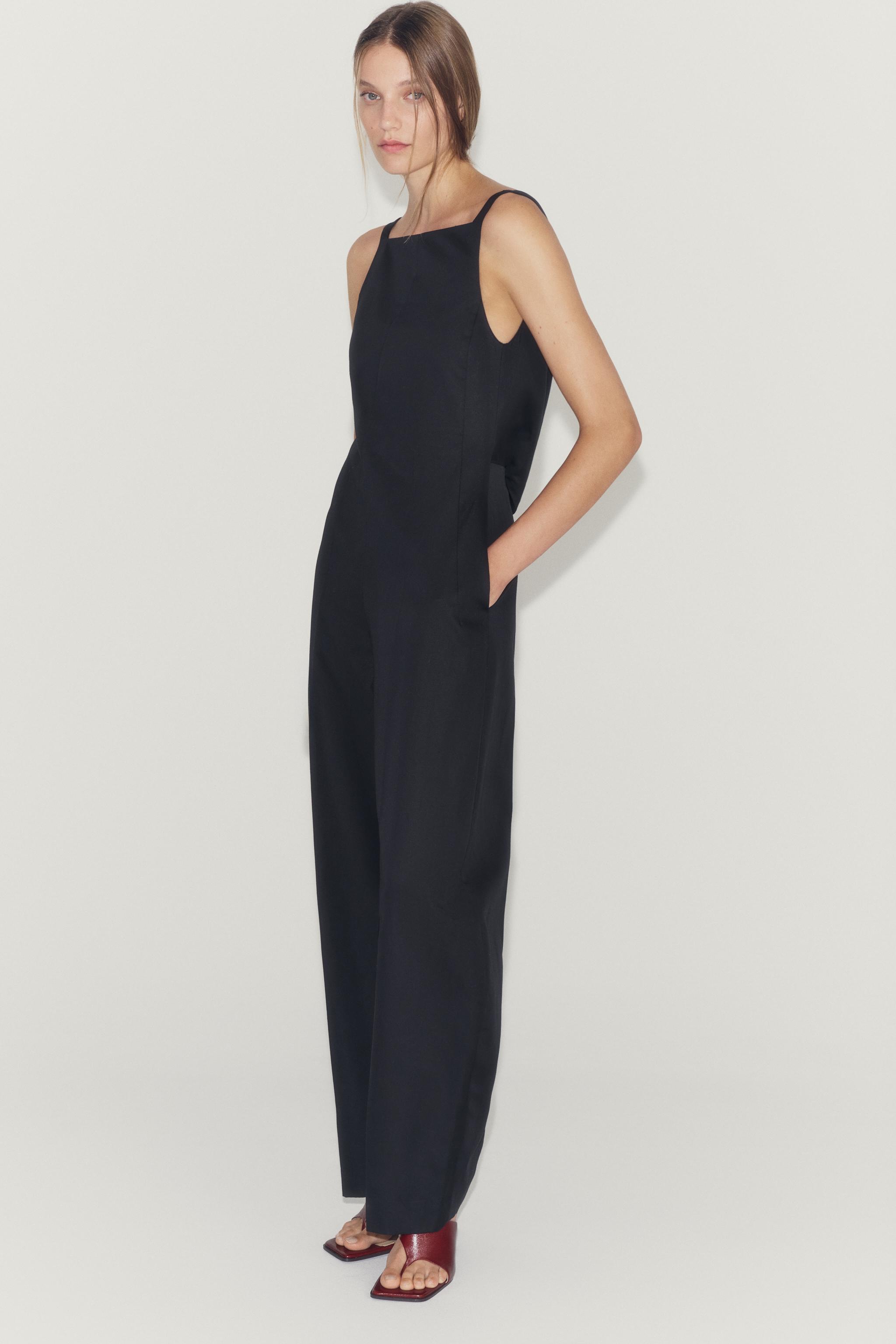 Zara ZW COLLECTION DRAPED BACK JUMPSUIT