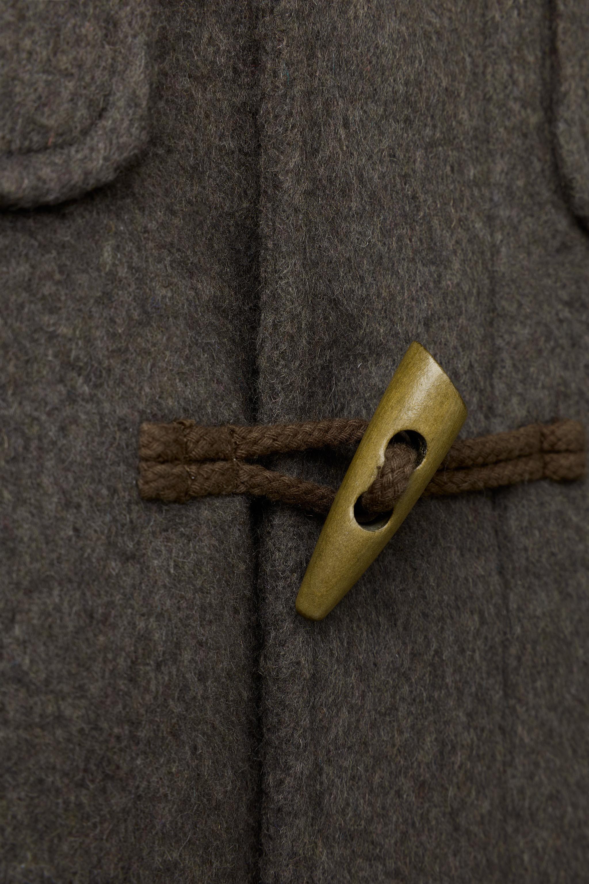 CLOTH DUFFEL COAT WITH WOOL