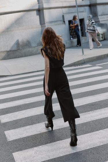 PANTALON JUPE-CULOTTE TAILLE HAUTE - Noir de Zara - Image 4