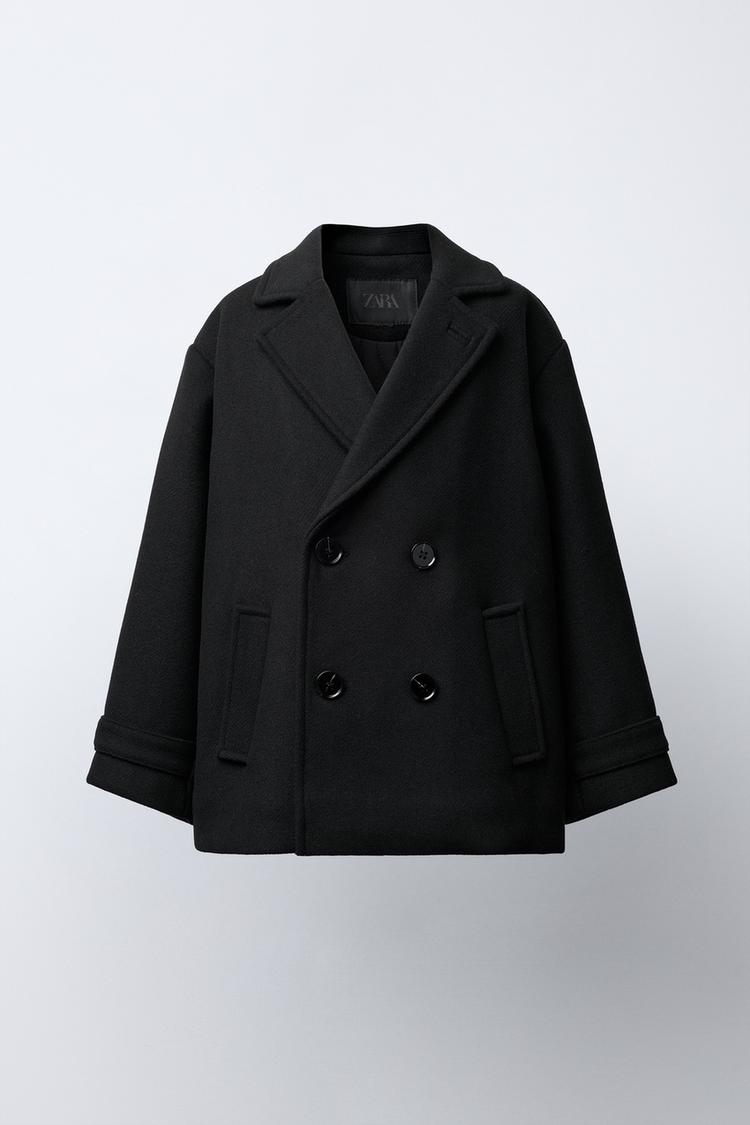 WOOL BLEND COAT Black ZARA India - Main Image