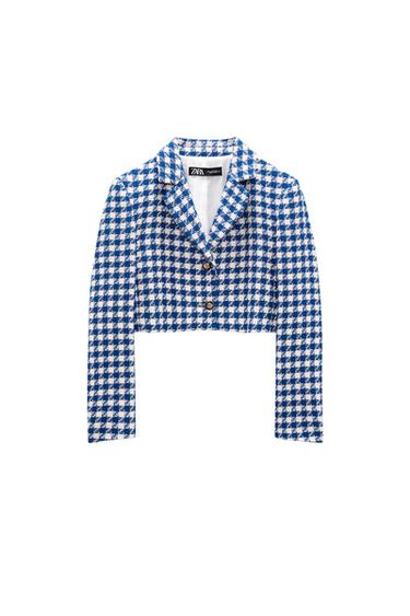 TEXTURED CROPPED BLAZER