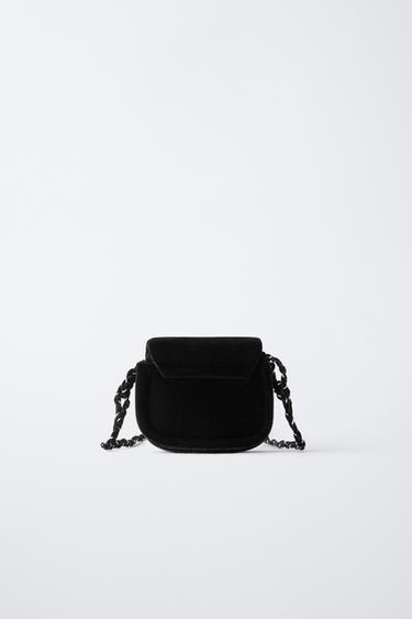SAC BANDOULIÈRE NŒUD VELOURS - Noir de Zara - Image 4