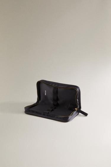 SATEEN MAKEUP WASH BAG - Navy Blue by Zara - Image 3