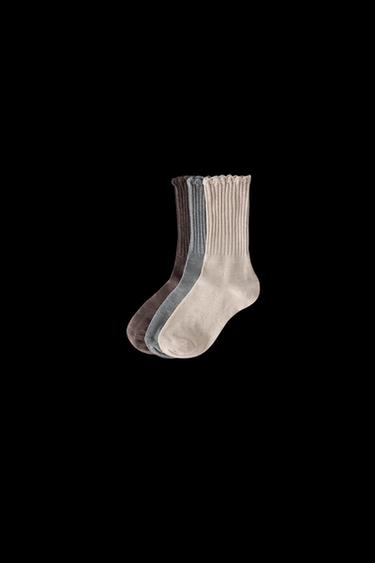 3-PACK OF LONG WAVE SOCKS - camel by Zara