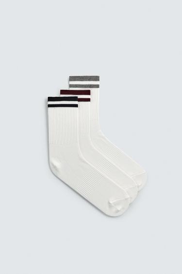 3-PACK OF STRIPED SOCKS - White by Zara
