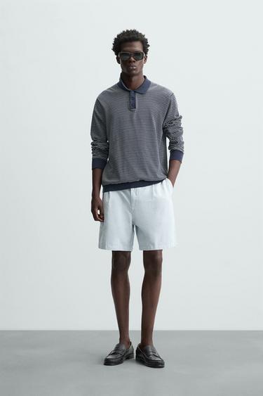 BERMUDA LAVADA PLIEGUES - Celeste de Zara - Imagen 0