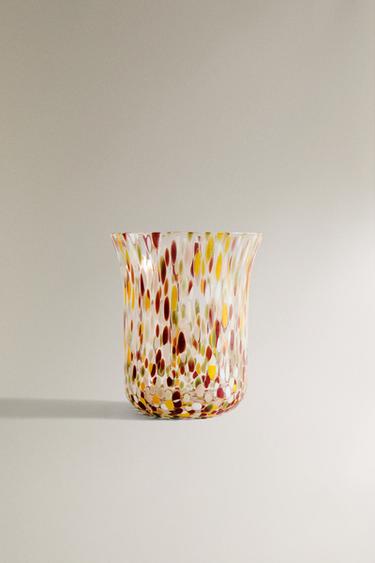TRINKGLAS GEBLASENES GLAS TUPFEN - Braun von Zara - Bild 0