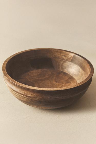Zara MANGO WOOD SALAD BOWL - 淺米色