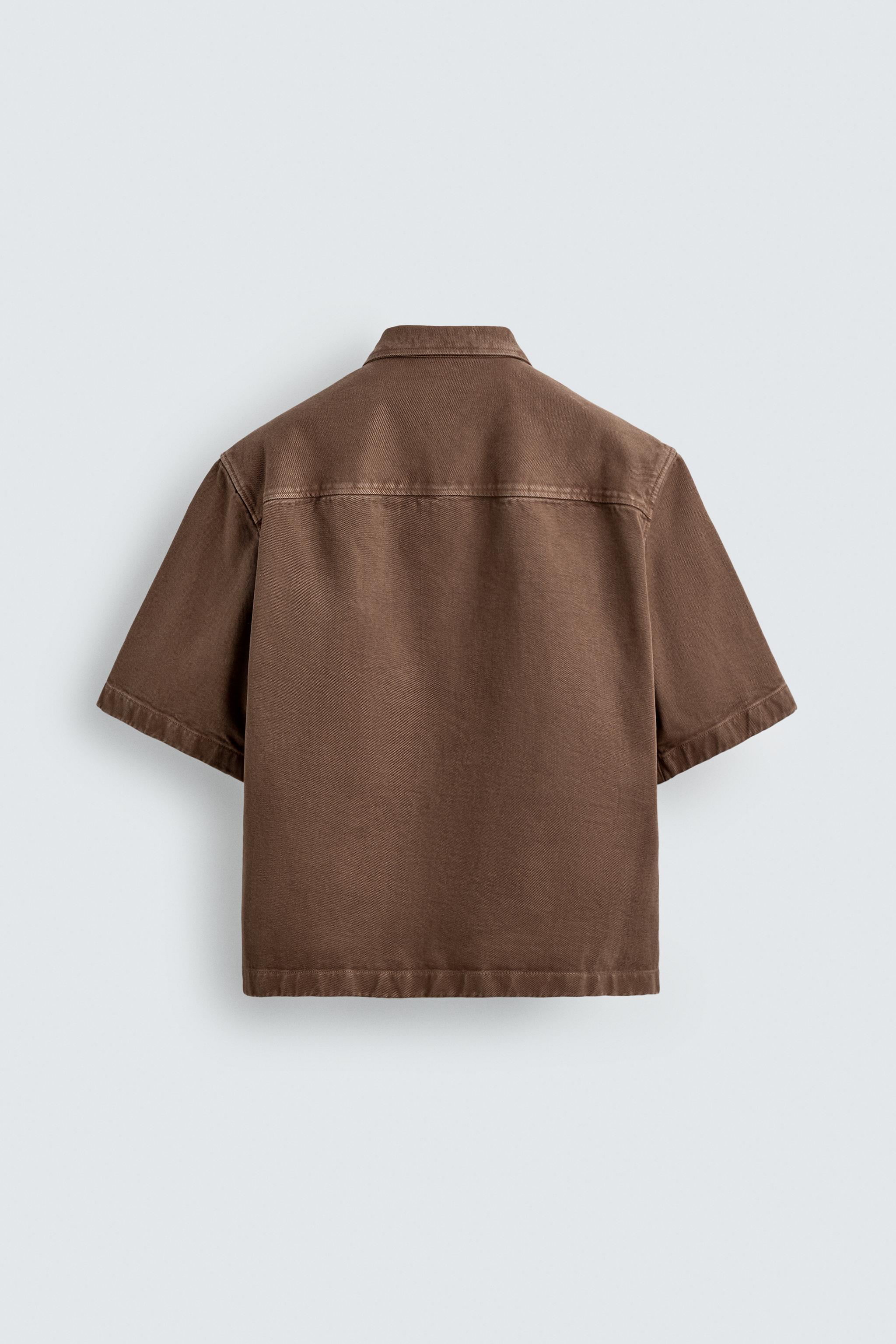 RELAXED FIT ZIP OVERSHIRT - Blue | ZARA Canada