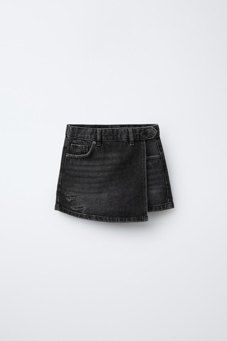 Falda Short Jeans Negra Pollera Corta Pollera De Jean Negra Con