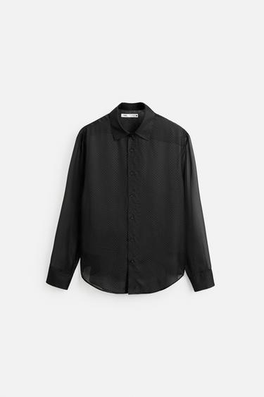 Zara LIMITED EDITION DOT PRINT SHIRT - Black