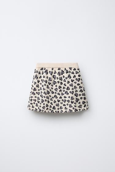 HEART KNIT SKIRT - Ecru / Marl by Zara - Image 1